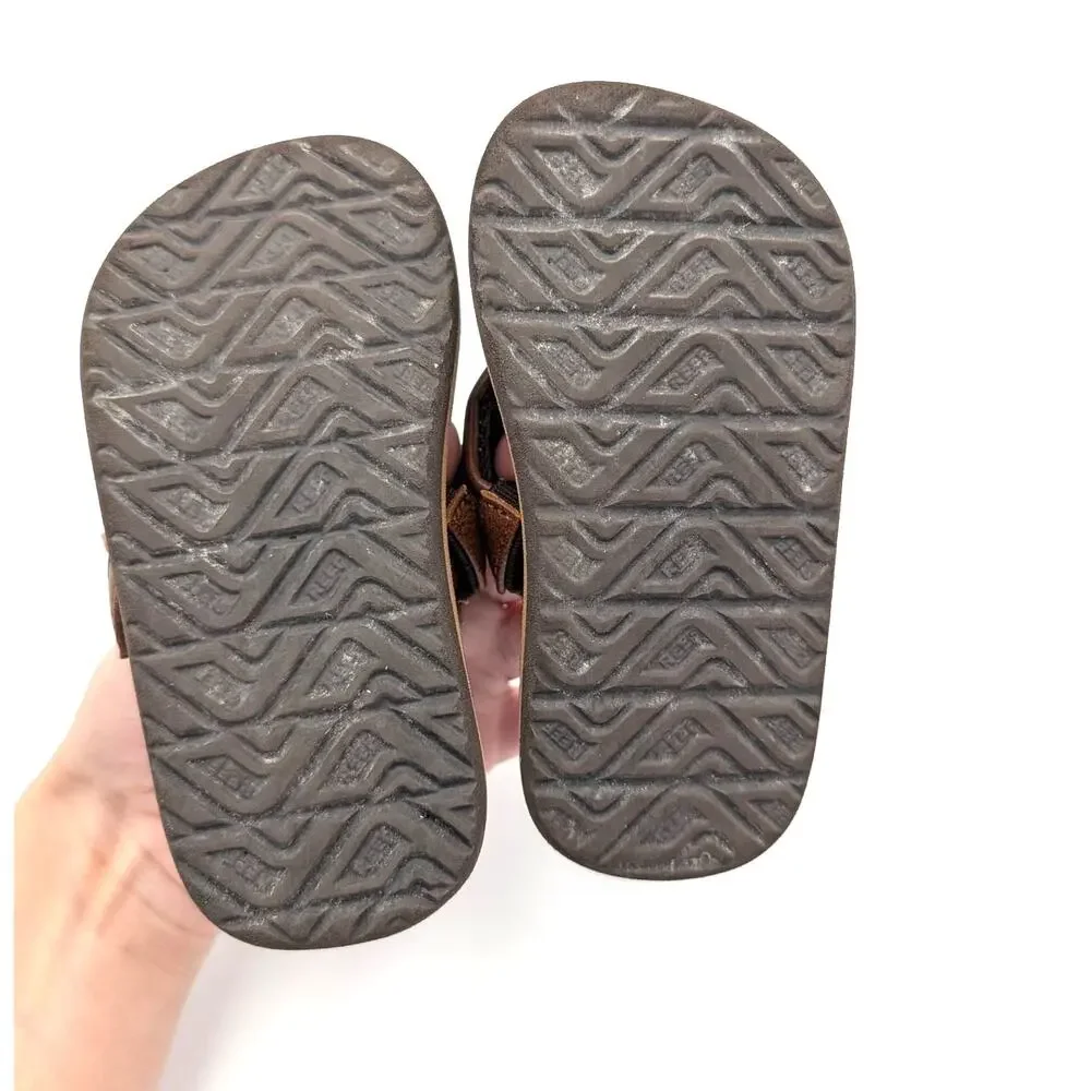 Reef Little Ahi Flip Flop Sandals Slingback Strap Little Kids Brown Sz US6 EU22